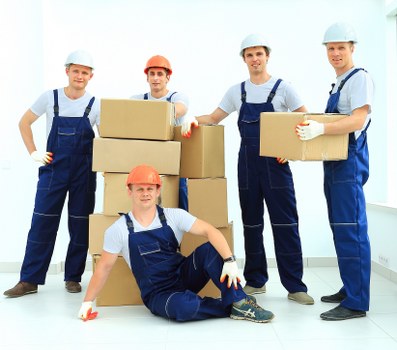 Organized packing materials used by Kingsbury movers