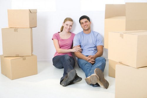 Removal van and moving boxes in Kingsbury