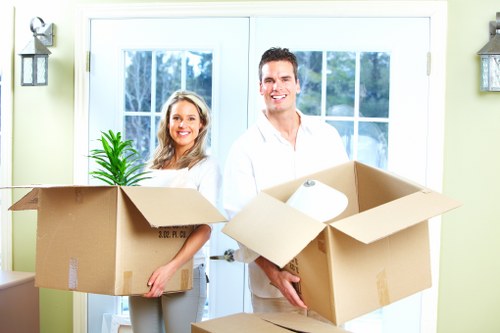 Packed moving van ready for a local Kingsbury house move