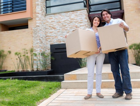 Furniture and boxed belongings prepared for storage in Kingsbury