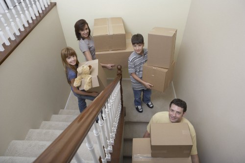 Packed items ready for long-term storage in Kingsbury